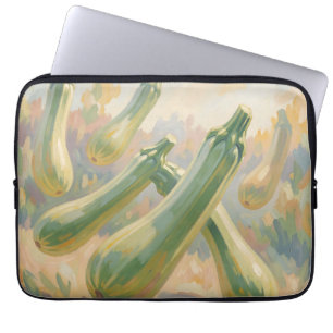 Fresh Green Zucchini Impressionist Painting Laptop Sleeve