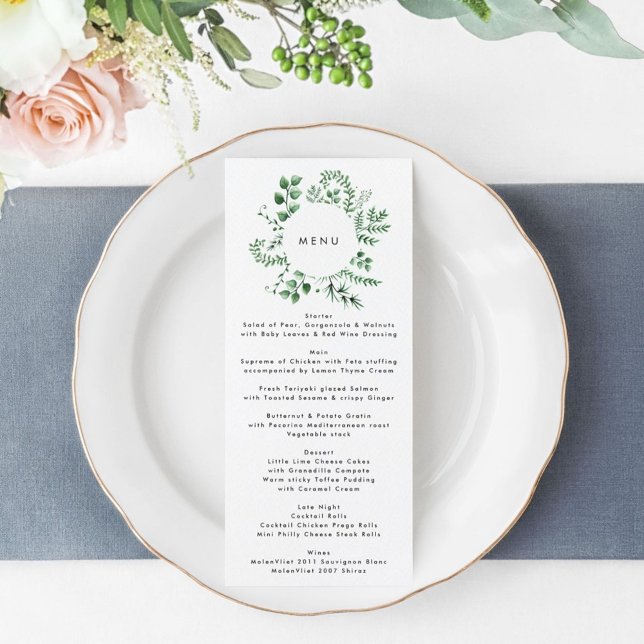 Fresh Greenery Leafy Plants Wedding Menu (Creator Uploaded)