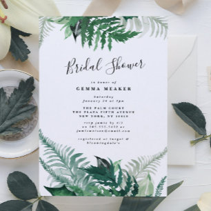 Fresh Greenery Modern Bridal Shower Invitation