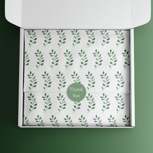 Fresh Greenery Watercolor Leaves Tissue Paper (Creator Uploaded)