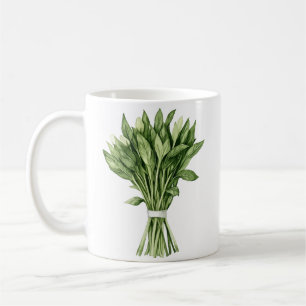 Fresh Greenery Watercolor Wedding Bouquet Coffee Mug