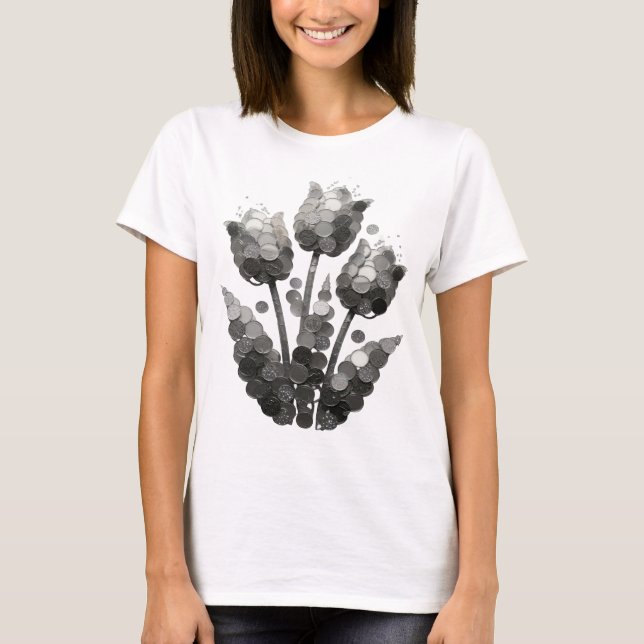 Fresh Grey ABSTRACT ART Statement Design T-Shirt (Front)