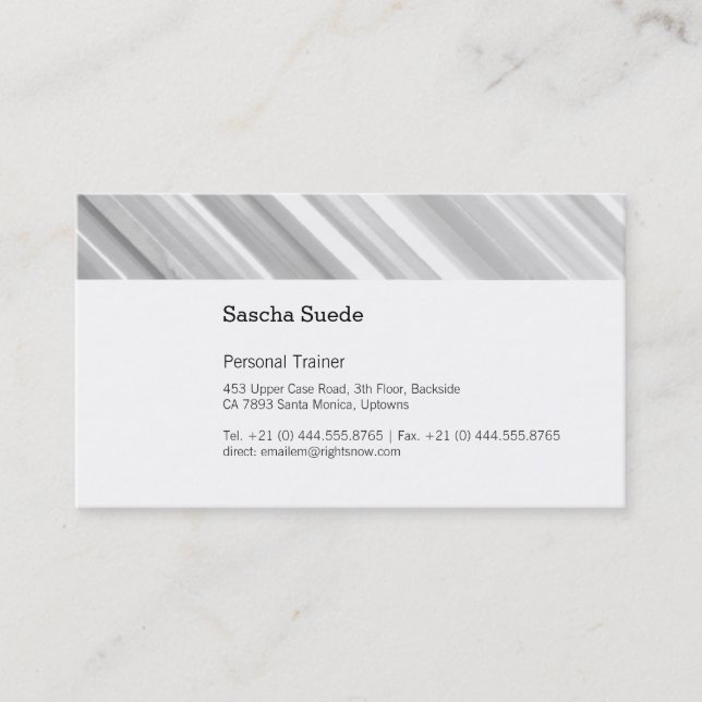 Fresh Grey with Black Business Card (Front)