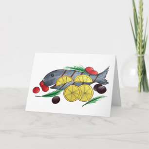Fresh Grilled Fish Greek Mediterranean Seafood Card