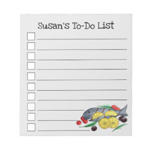 Fresh Grilled Fish Greek Mediterranean Seafood Notepad