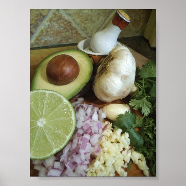 Fresh Guacamole Ingredients Poster (Front)