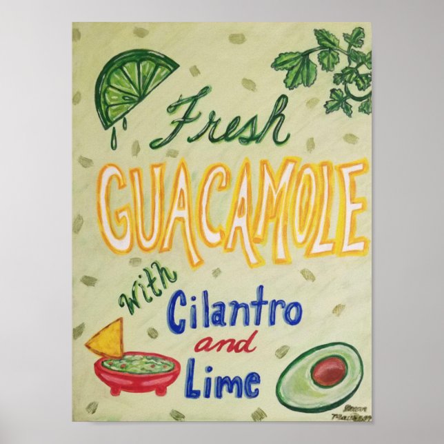 Fresh Guacamole with Cilantro and Lime Poster (Front)