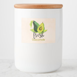 Fresh Guacomole Green Avocado Illustration Food Label