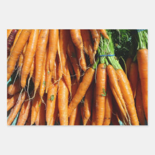 Fresh Harvest Orange Carrots Farm To Table Veg Wrapping Paper Sheet