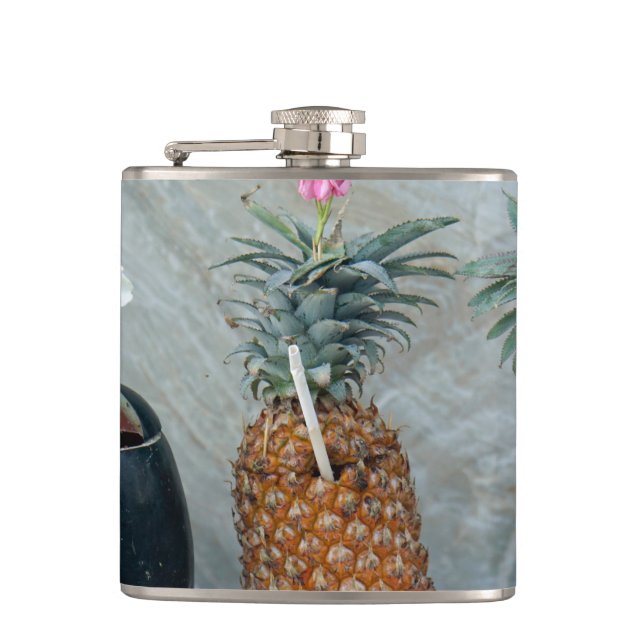 fresh healthy pineapple hip flask (Front)