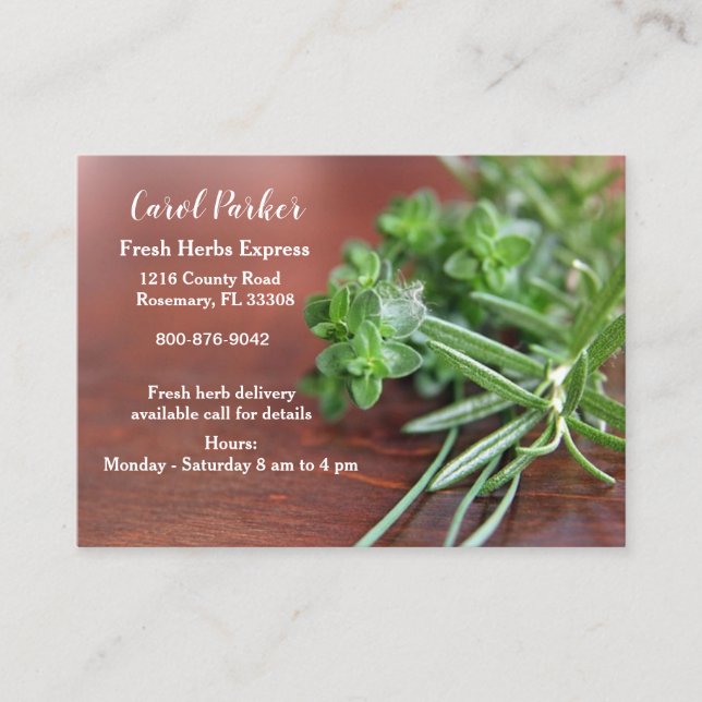 Fresh Herb  Business Card (Front)
