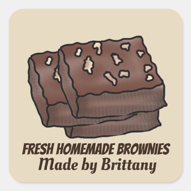 Fresh Homemade brownies addname sticker (Front)