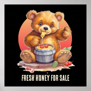 fresh honey for sale bear vendors festival poster