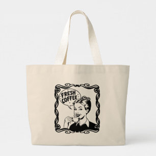 Fresh Hot Coffee Large Tote Bag