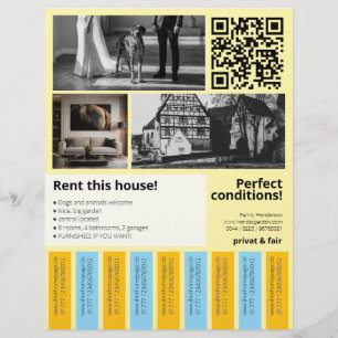 Fresh House Property For Rent Tear Off Strips Flyer