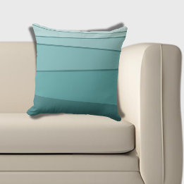 Fresh Irregular Striped Shades Shades of Turquoise Cushion