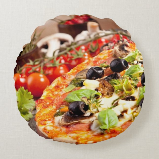 Fresh Italian pizza Round Cushion (Front)