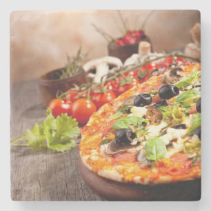 Fresh Italian pizza Stone Coaster