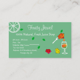Fresh Juice Shop Name Card Jewel