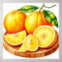 Fresh Juicy Oranges With Slices