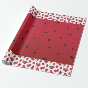 fresh juicy raspberries wrapping paper