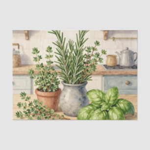 Fresh Kitchen Herbs Watercolor Tissue Paper