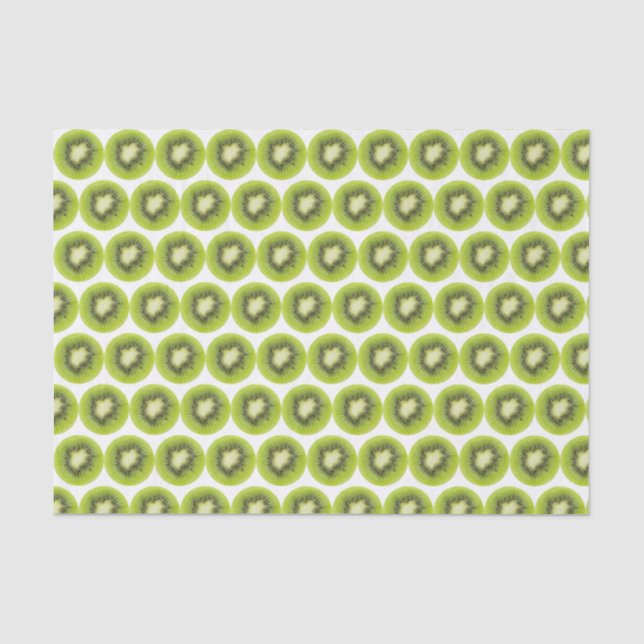 Fresh kiwi fruit background. Round slices pattern Tissue Paper (Front)