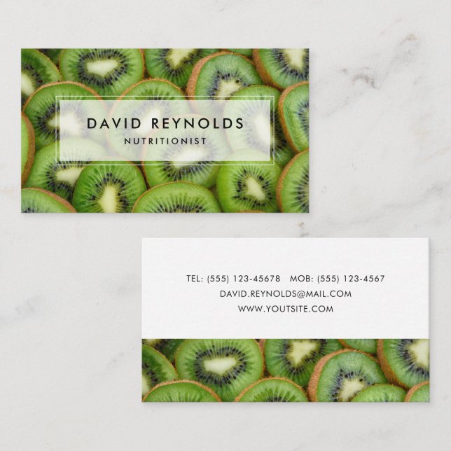 Fresh Kiwi Fruit Business Card (Front/Back)