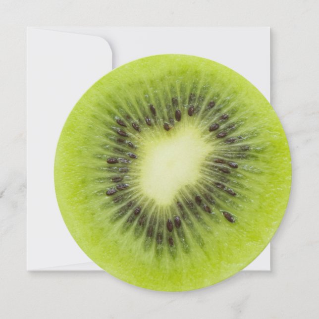 Fresh kiwi fruit. Round slice closeup isolated (Front)