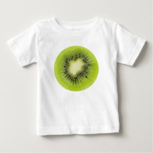 Fresh kiwi fruit. Round slice closeup isolated Baby T-Shirt