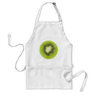 Fresh kiwi fruit. Round slice closeup isolated Standard Apron