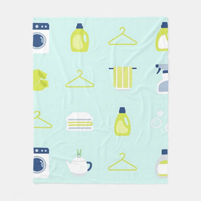 Fresh Laundry Day Pattern Fleece Blanket (Front)