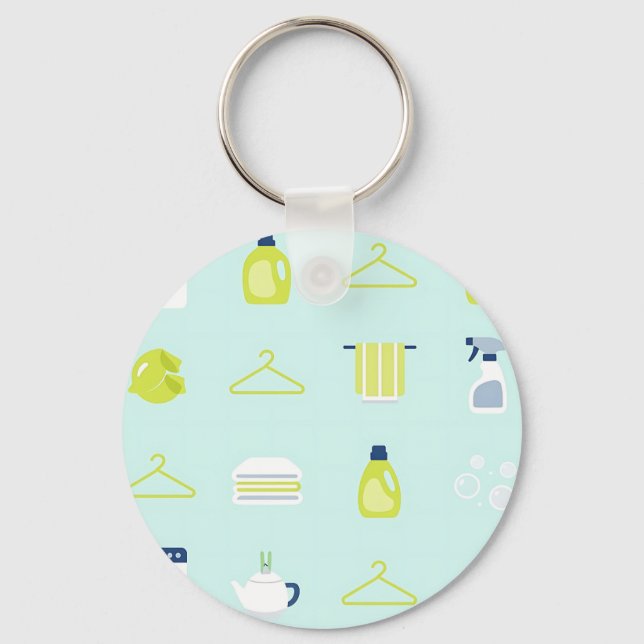 Fresh Laundry Day Pattern Key Ring (Front)