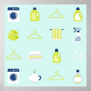 Fresh Laundry Day Pattern Poster