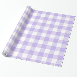 Fresh Lavender Gingham Pattern Wrapping Paper