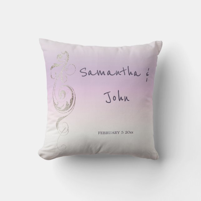 Fresh Lavender Wedding Cushion (Front)