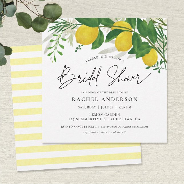 Fresh Lemon Bridal Shower Invitation Card (Creator Uploaded)