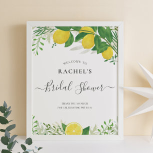 Fresh Lemon Bridal Shower Welcome Sign   Large