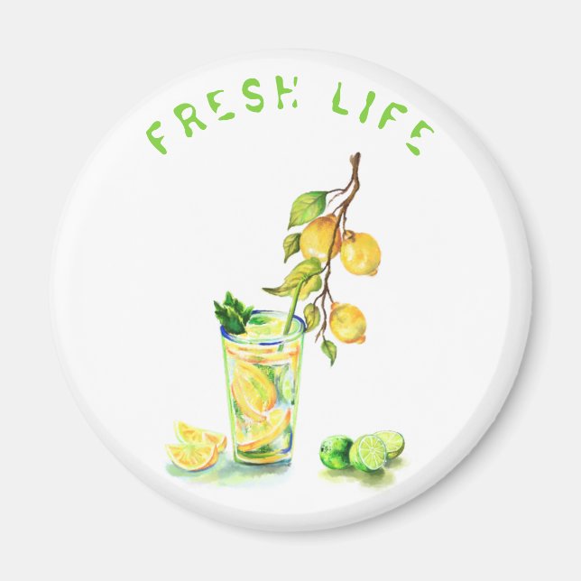 Fresh Lemon Drink Magnet Gift - Custom Text (Front)