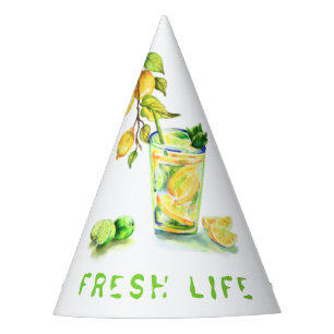 Fresh Lemon Drink Paper Party Hat - Custom Text
