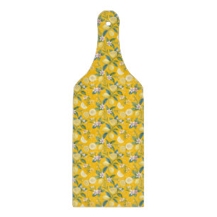 Fresh Lemon Floral Botanical Pattern  Cutting Board