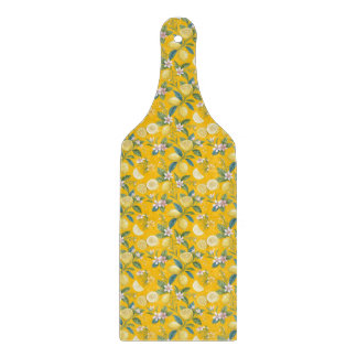 Fresh Lemon Floral Botanical Pattern  Cutting Board