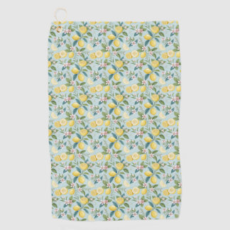 Fresh Lemon Floral Botanical Pattern  Golf Towel
