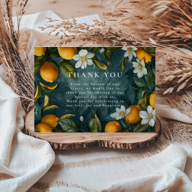 Fresh Lemon Grove Botanical Wedding Thank You Card (Creator Uploaded)