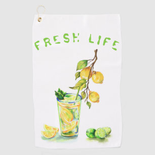 Fresh Lemon Juice Cool Drink Lemonade Golf Towel