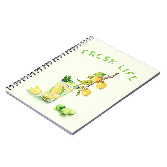 Fresh Lemon Juice Cool Drink Lemonade Notebook (Left Side)