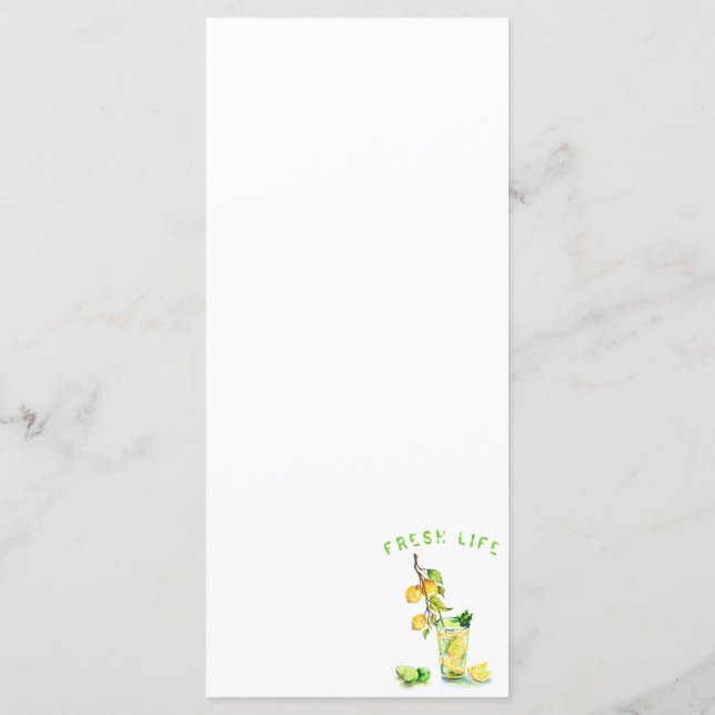 Fresh Lemon Juice Cool Drink Lemonade Summer Menu (Back)