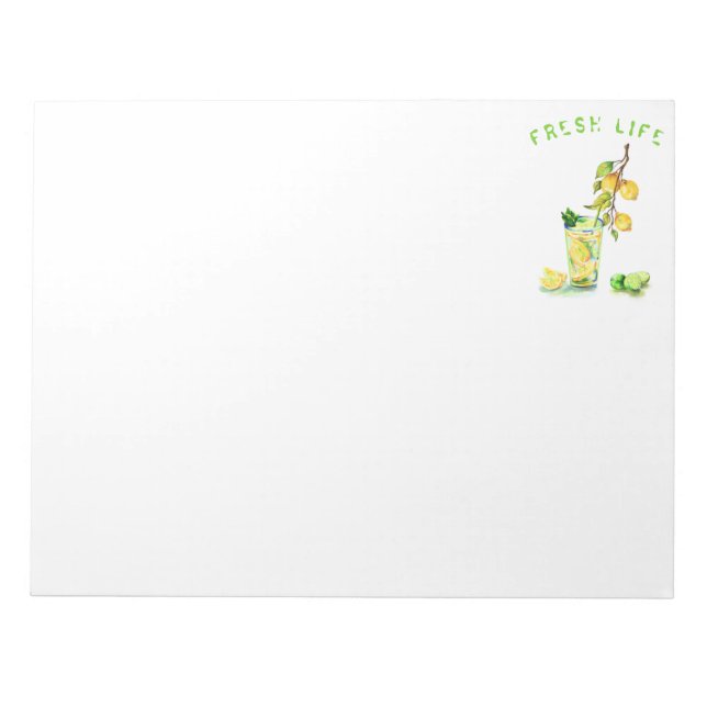 Fresh Lemon Juice Cool Drink Lemonade Summer Party Notepad (Front)
