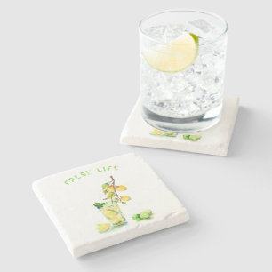 Fresh Lemon Juice Cool Drink Lemonade Summer Party Stone Coaster