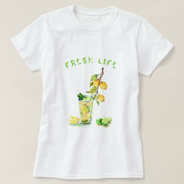 Fresh Lemon Juice Cool Drink Lemonade Summer Party T-Shirt (Design Front)
